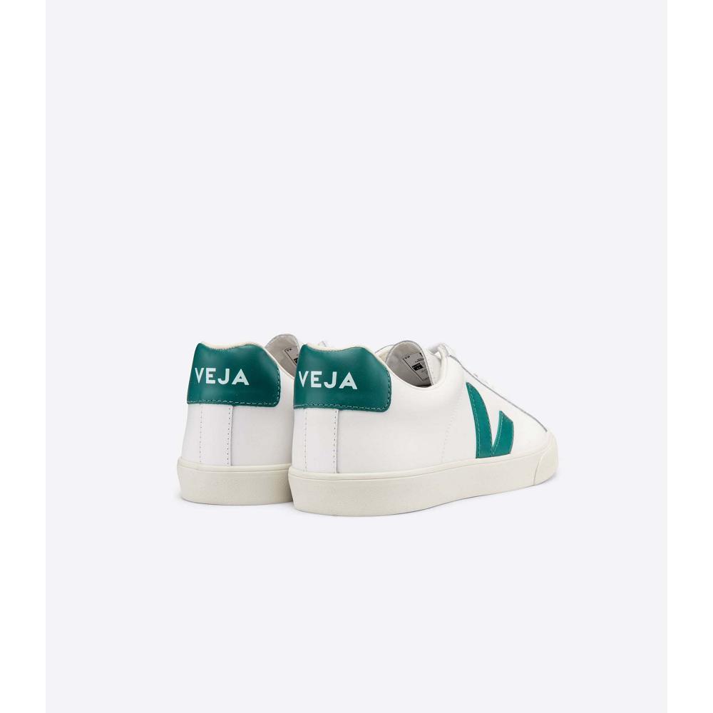 Veja ESPLAR LEATHER Sneakers Dames White/Green | BE 619KOR